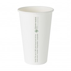 Pahare biodegradabile albe, carton, 480ml/16oz, set 50 buc