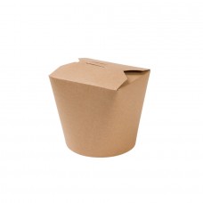 Cutii biodegradabile Asia pentru paste/noodles, carton maro cu PLA, 650 ml, set 50 buc