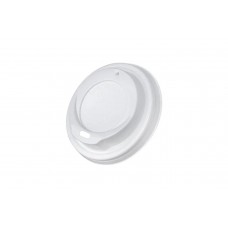 Capace albe cu orificiu pentru pahare carton 6/8 oz, Ø 80 mm, PP, set 100 buc