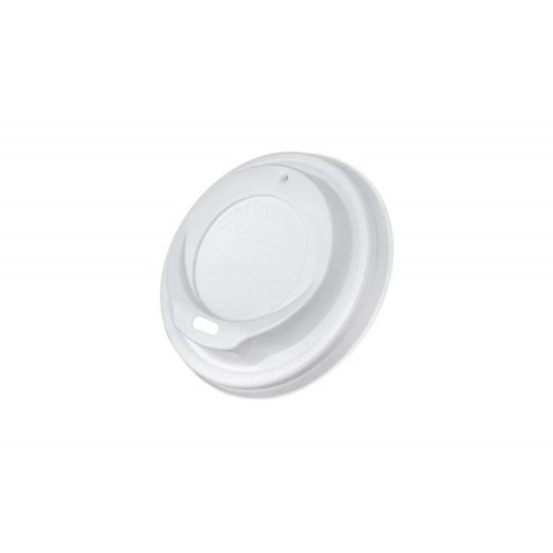 Capace albe cu orificiu pentru pahare carton 6/8 oz, Ø 80 mm, PP, set 100 buc