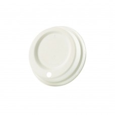 Capace biodegradabile albe cu orificiu pentru pahare carton 10/12/16 oz, Ø 90 mm, carton, set 50 buc