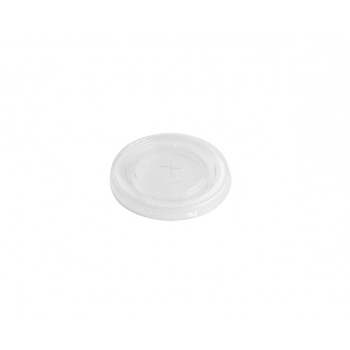Capace transparente plate cu orificiu pai, PLA, Ø 78 mm, set 50 buc