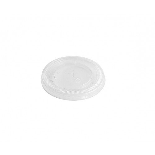 Capace transparente plate cu orificiu pai, PLA, Ø 85 mm, set 50 buc