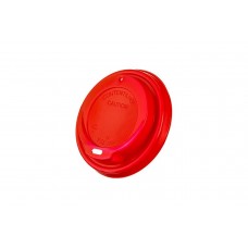 Capace rosii cu orificiu pentru pahare carton 6/8 oz, Ø 80 mm, PP, set 100 buc