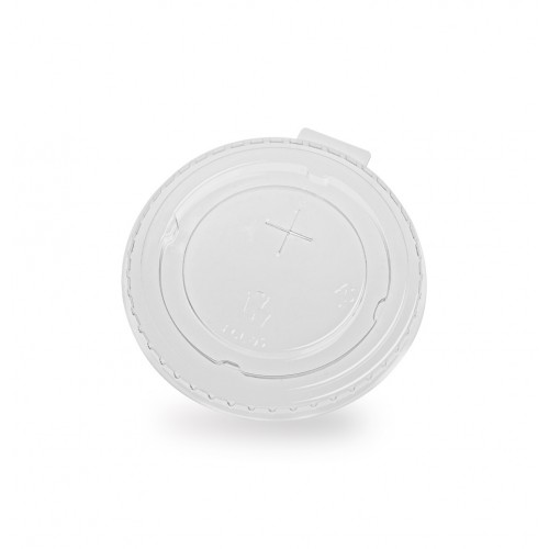 Capace transparente plate cu orificiu pai, rPET, Ø 95 mm, set 50 buc Capace transparente plate cu orificiu pai, rPET, Ø 95 mm, set 50 buc