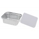 Caserole aluminiu cu capac carton, 670 ml, 20x12x5 cm, set 100 buc
