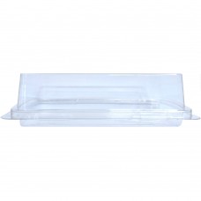 Caserole dreptunghiulare transparente prajituri, capac rabatabil, rPET, 186x120x53 mm, bax 300 buc