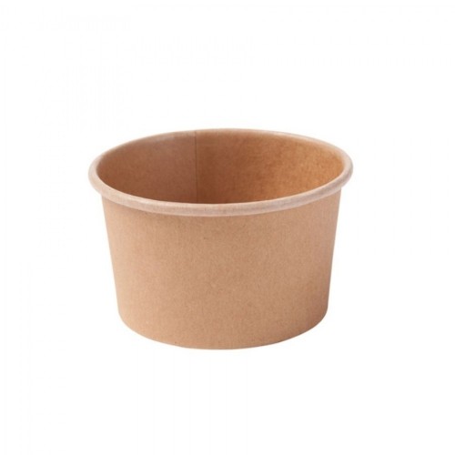 Cupe biodegradabile inghetata, carton natur cu PLA, 125 ml, set 50 buc