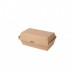 Cutii biodegradabile hamburger, capac rabatabil, carton maro, 600 ml, set 100 buc