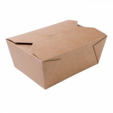 Cutii biodegradabile maro, carton cu ceara, 2500 ml, set 125 buc
