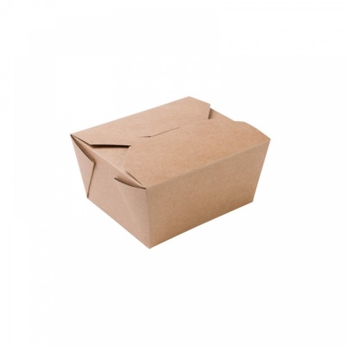 Cutii biodegradabile maro, carton cu ceara, 600 ml, set 450 buc