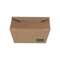Cutii dreptunghiulare alimente, carton natur cu PE, 800 ml, set 50 buc
