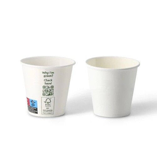 Pahare albe, carton cu PLA, 180ml/6oz, Ø 80 mm, set 50 buc