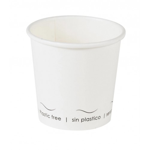 Pahare albe, carton fara plastic, waterbased, 120ml/4oz, Ø 62 mm, set 50 buc