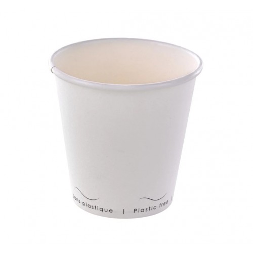 Pahare albe, carton fara plastic, waterbased, 300ml/10oz, Ø 90 mm, set 50 buc