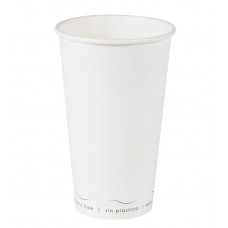 Pahare albe, carton fara plastic, waterbased, 480ml/16oz, Ø 90 mm, set 50 buc