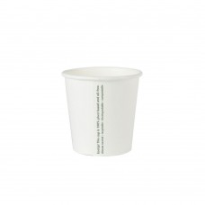 Pahare biodegradabile albe, carton, 120ml/4oz, set 50 buc