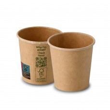 Pahare kraft natur, carton cu PLA, 120ml/4oz, Ø 62 mm, set 50 buc