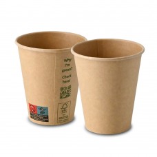 Pahare kraft natur, carton cu PLA, 300ml/10oz, Ø 90 mm, set 50 buc