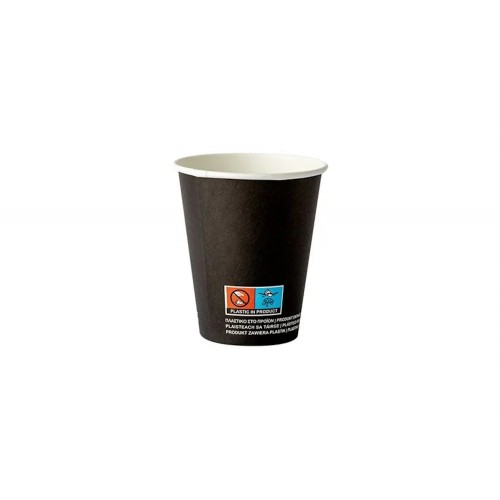 Pahare negre, carton cu PE, 180ml/6oz, set 50 buc