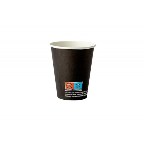 Pahare negre, carton cu PE, 240ml/8oz, set 50 buc