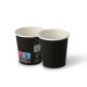 Pahare negre, carton cu PLA, 120ml/4oz, Ø 62 mm, set 50 buc