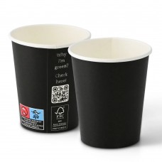 Pahare negre, carton cu PLA, 240ml/8oz, Ø 80 mm, set 50 buc