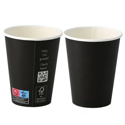Pahare negre, carton cu PLA, 360ml/12oz, Ø 90 mm, set 50 buc Pahare negre, carton cu PLA, 360ml/12oz, Ø 90 mm, set 50 buc