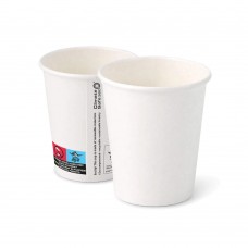 Pahare premium albe, carton cu PE, 240ml/8oz, Ø 80 mm, set 50 buc