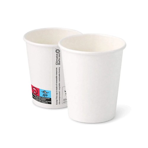 Pahare premium albe, carton cu PE, 240ml/8oz, Ø 80 mm, set 50 buc