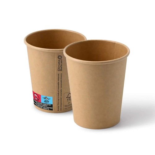 Pahare premium kraft natur, carton cu PE, 240ml/8oz, Ø 80 mm, set 50 buc