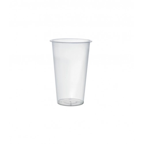 Pahare transparente Bubble Tea, PP, 500 ml, set 25 buc