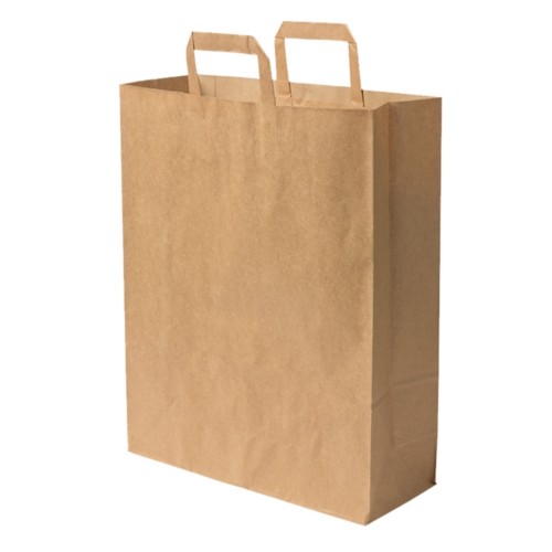 Pungi biodegradabile XL, hartie kraft, 32x12x40 cm, set 250 buc