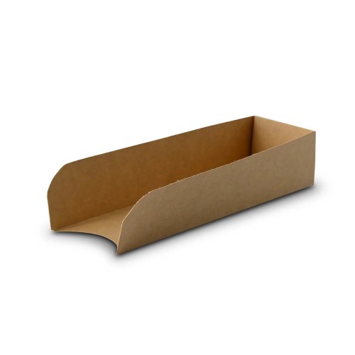 Tavite biodegradabile hot dog, carton maro, 18x5x3.5 cm, set 50 buc